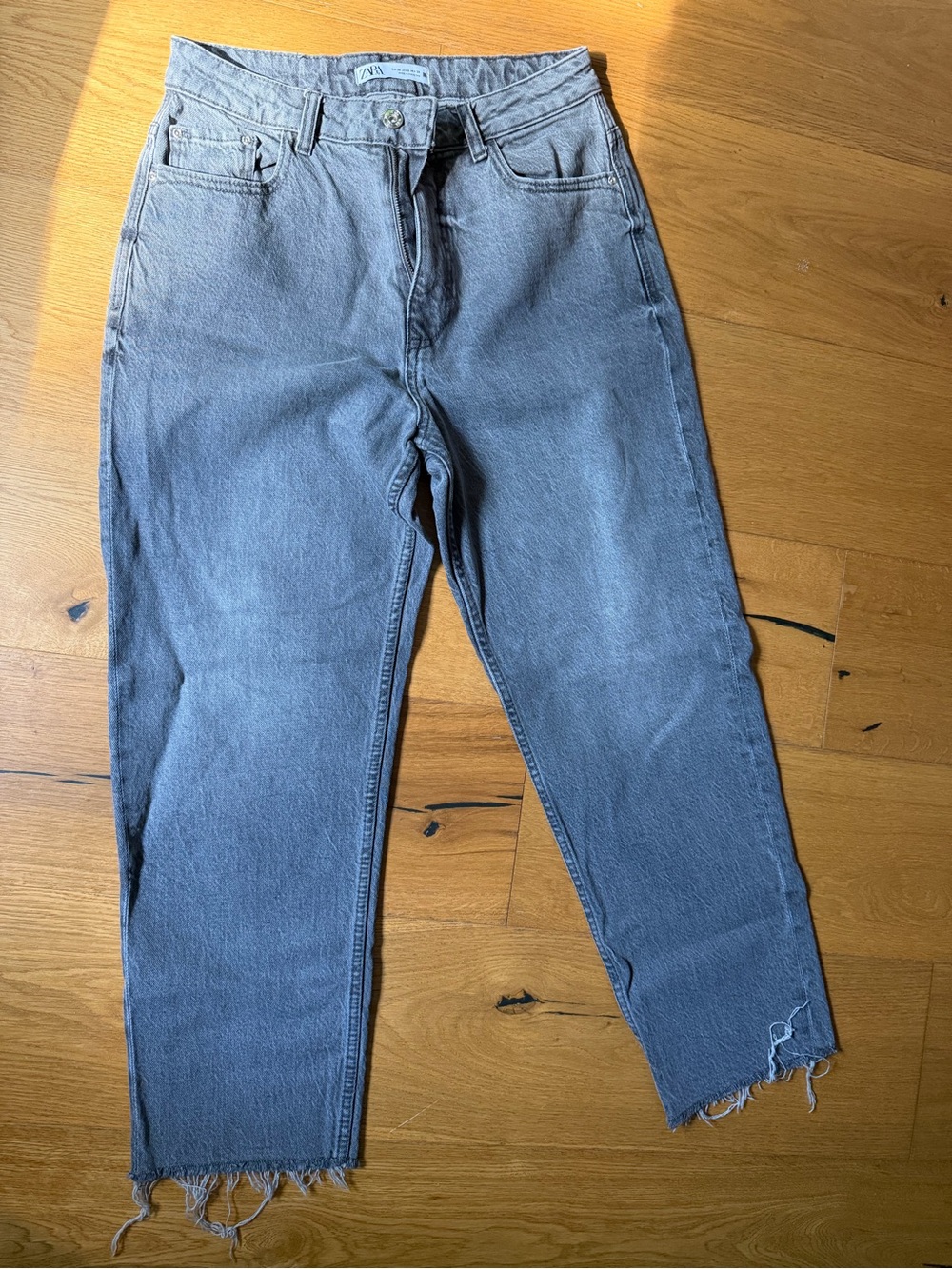 Zara Mom Jeans in Washed Gray